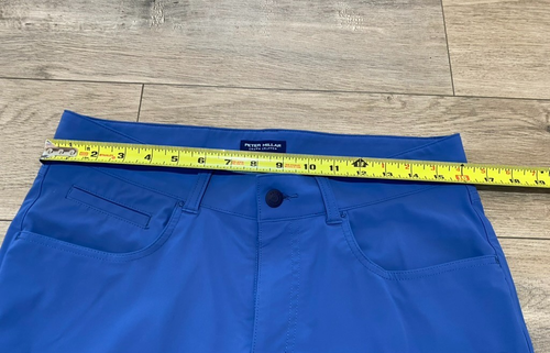 Pantaloni da golf Peter Millar Bingham da uomo 32x32 blu 5 tasche corona performance - Foto 9 di 12