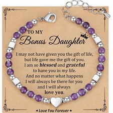 Daughter Bracelets from Mom, Bonus Daughter Gifts Valentines Day Gifts for Teens