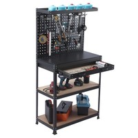 Werkbank Arbeitstisch Werkstatttisch Stahltisch Packtisch Lochwand & Schublade
