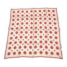 Vera Silk Scarf 1960s - 1970s Red White Polka Dot Sheer Hand Rolled Japan 22x22"