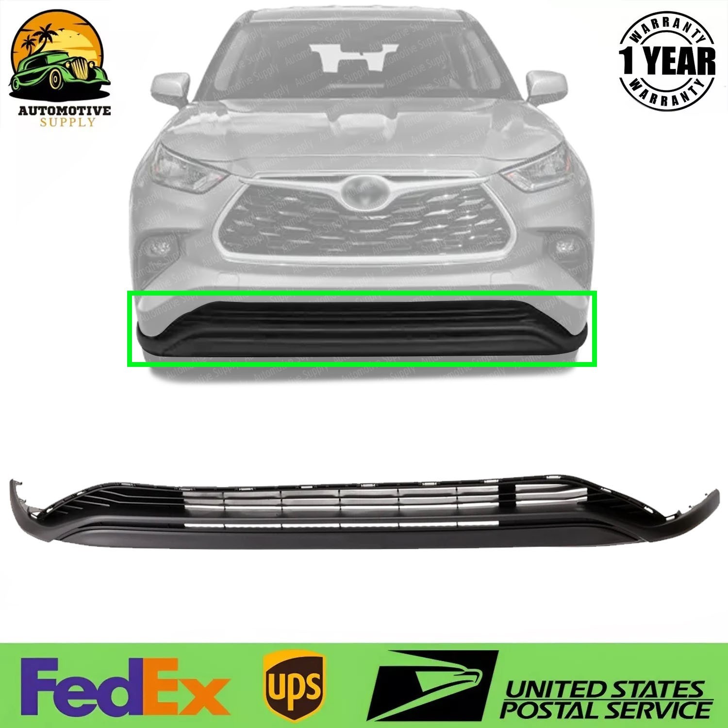 New Front Bumper Lower Cover Primed For 2020-2023 Toyota Highlander ...
