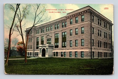1910s High School Building Carthage Missouri MO S. H. Kress Postcard