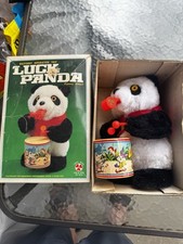De Colección Nuevo de Lote Antiguo Mambo Oso Eléctrico Baterista Mecánico Panda Juguete Son Ai Juguetes FUNCIONA SUERTE