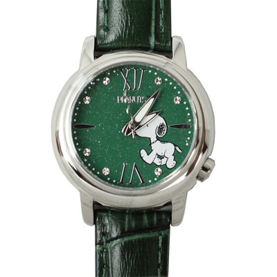 Snoopy Watch Ladies Peanuts Green Model With Serial Number Sn-1035-B
