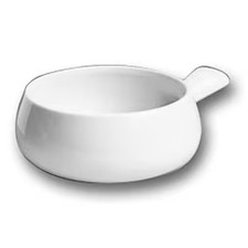 Hall China 6430ABWA Br White 16 Oz Side Handled Soup Bowl - 24 / CS