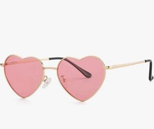 Polarized Heart Shaped Sunglasses for Women Metal Frame Cute Lovely Glasses 1...