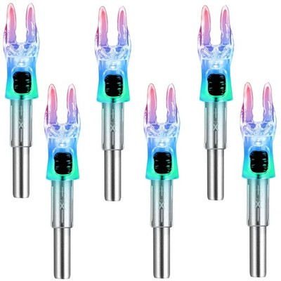 DEEPOWER 6 Pack X Lighted Archery Nocks for Arrows .204 Inside Strobe
