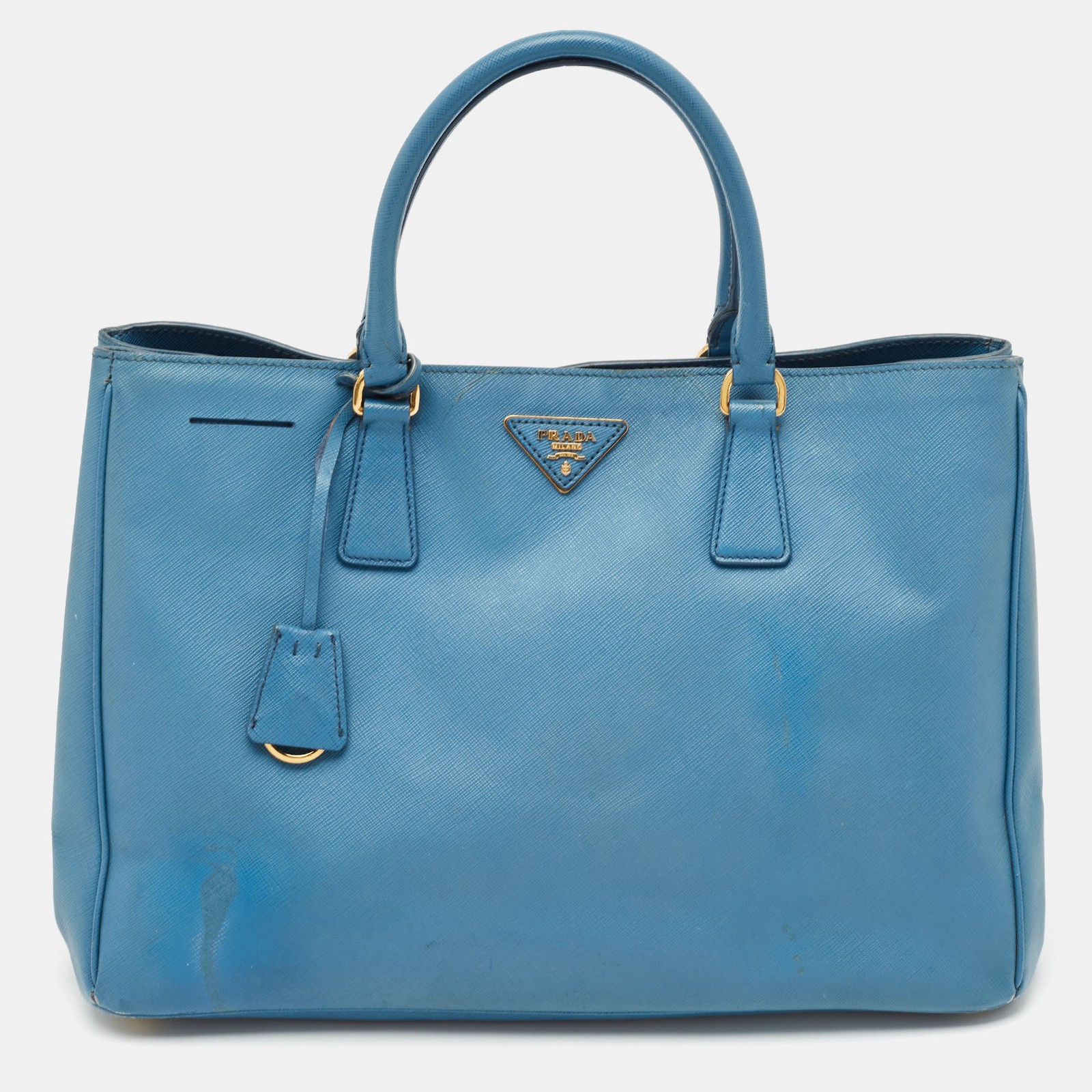 Prada Light Blue Saffiano Lux Leather Large Gardener's Tote