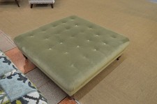 Ashley Manor Footstool Ponti Green Velvet Button Top Stool Large Square UK Made