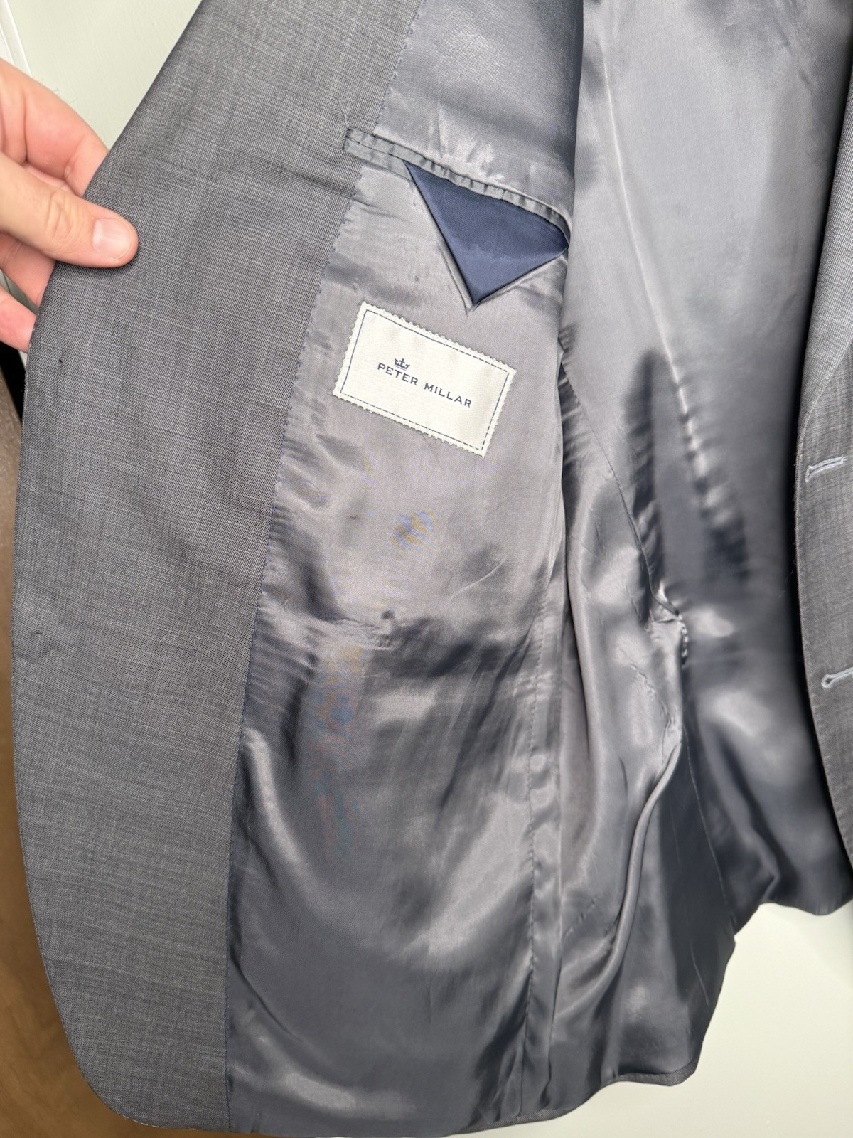 Peter Millar Gray Notch Lapel Two-Button Men's Su… - image 4