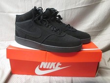Nike Court Vision Mid Shoes Triple Black Sneakers CU6620-001 Men's Size 13