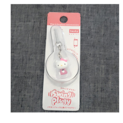 hashy Hello Kitty Plug-in Earphone Jack Accessory White Pink Plastic