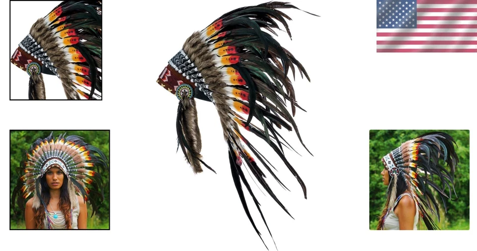 Tocado de plumas hecho a mano | Unisex tamaño ajustable Foto 2 de 4