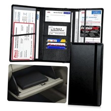 Car Registration and Insurance Holder Trifold, Oversized Fit with Black