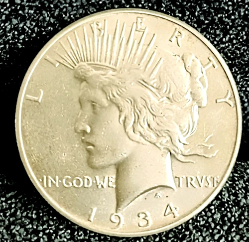 1934 S Peace Dollar AU ++ Fabulous Strike Key Date 100% Original Coin