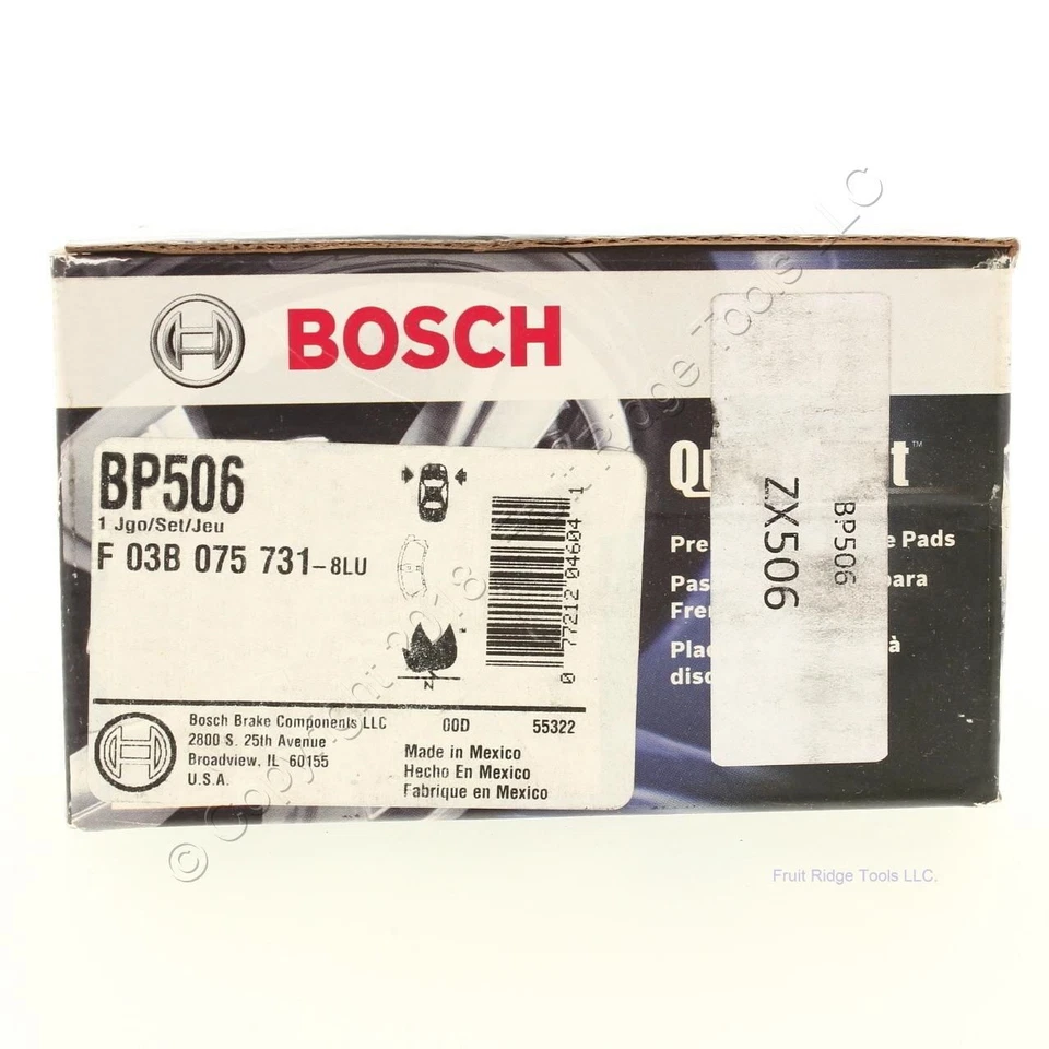 Pastillas de freno de disco orgánicas Bosch QuietCast Premium BP506 para 90-98 Grand Am - DELANTERAS Foto 4 de 4