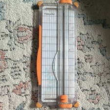 Fiskars SureCut Manual Paper Trimmer Cutter, Plastic, Orange/Gray