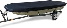 210D Marine Grade Boat Cover- Water Proof Heavy Duty Trailerable for Jon Boat-Bl