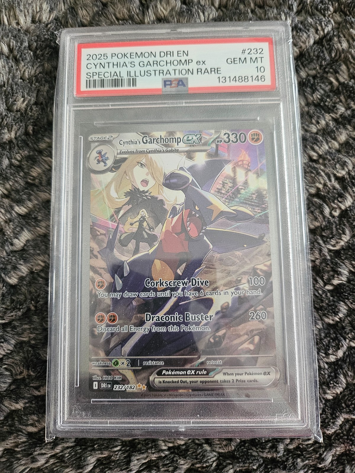 2025 Cynthia's Garchomp EX 232/182 Special Illustration Rare Pokemon PSA 10
