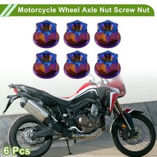 M5x0.8 Motorcycle Wheel Axle Nut Screw Nut Burnt Blue for Cars/Motorcycles 6pcs