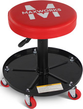 Pneumatic Roller Seat Creeper With Adjustable Height 300 Lb Capacity Garage