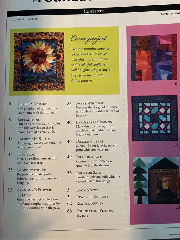 The Foundation Piecer Book 2002 Paper Piecing Pattern Journal Crafting/Quilt - Image 3 of 4