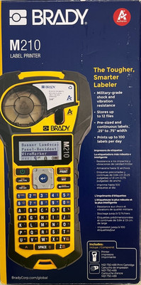 Brady M210 Handheld Label Maker Black/Yellow,  and  Brady Magnetic Holder