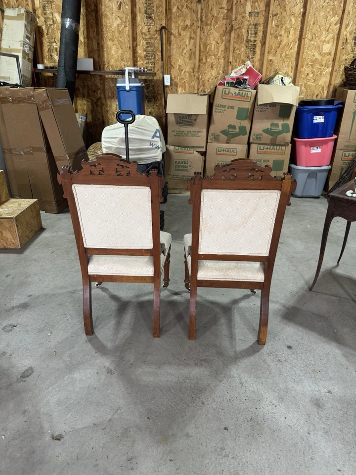 Eastlake Antique Victorian Chair - Carved Walnut Side Chair - No Shipping - Image 3 of 4