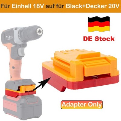 AkkuAdapter für Einhell 18V Li-ion Akku auf für Black+Decker 20V Elektrowerkzeug