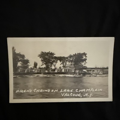 Alken s Cabins On Lake Champlain Valcour New York Vintage Postcard