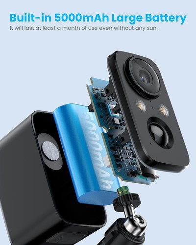 FOAOOD Security Camera Wireless Outdoor with Solar Panel Cameras for Home Black - Picture 3 of 6