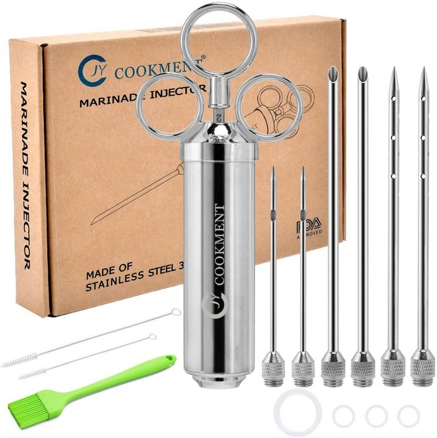 JY COOKMENT Meat Injector Flavor Injector Syringe with 6 Professional Needle eBay