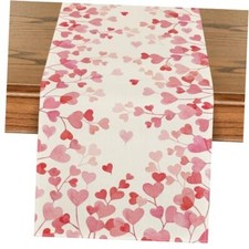 Love Valentine's Day Table Runner, Anniversary 13" x 72", Table Runner Pink