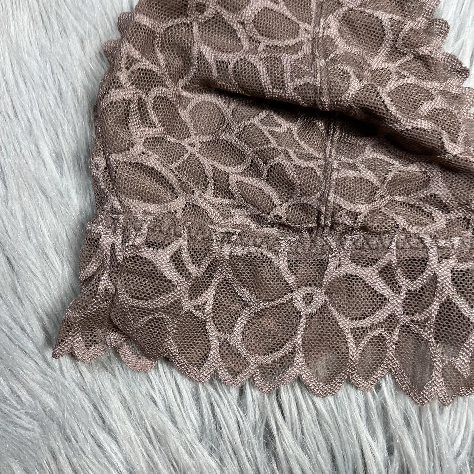 Pink Victorias Secret Brown Lace Bralette Halter Size M A-C - Image 2 of 4