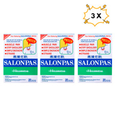 3 Boxes SALONPAS Pain Relieving external Arthritis Back Muscle Ache 20 Patches