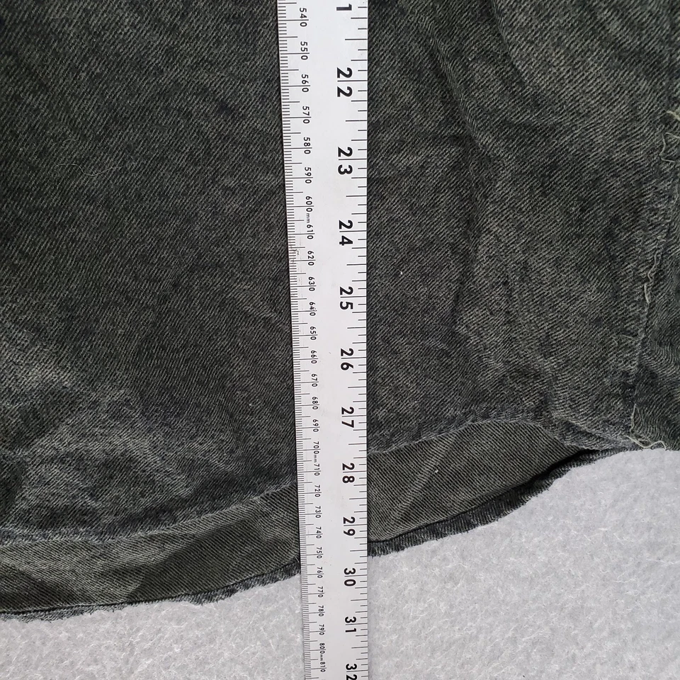 Camisa con botones Tony Hawk para hombre 2XL franela a rayas oliva manga larga bolsillos Foto 2 de 4