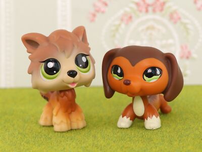 Mini lps shop Orange Dachshund #675 Timber Wolf #2141 Boy Kids