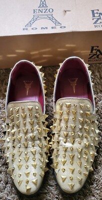 gold studded dress shoes Mauri 4901 Alligator Studded Dress Shoes Black 12 main image 1