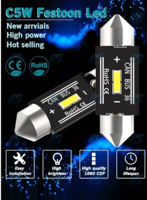 2X LED Light Fit C4 Corvette 41mm Underneath Hood/Door Courtesy Free Error 1860