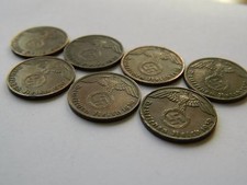 1 Reichsphennig 1939  A,B,D,E,F,G,J - COINS FULL SET with Swastika (10K)