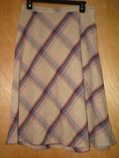 VINTAGE size medium plaid winter calf long skirt checker pleated A lined