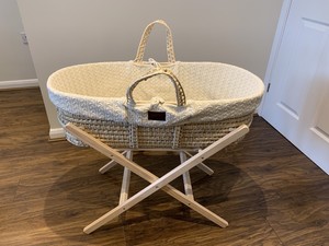 moses basket stand little green sheep