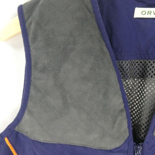 ORVIS Men's Blue Gray M Suede Vest Field Hunting Shooting Clay Target Utility - Picture 3 of 14