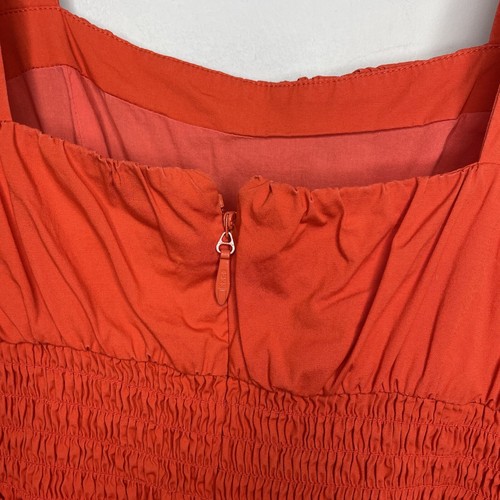 JASON WU Mini Dress Women 6 Orange Ruffle Sleeveless Smocked Waist Stretch - Picture 7 of 10