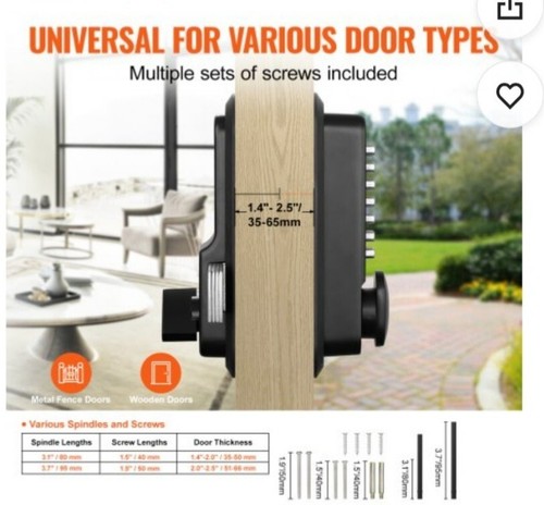 Mechanical Keyless Entry Door Lock Outdoor Gate Lock 14 Digit Keypad Waterproof - Picture 2 of 7