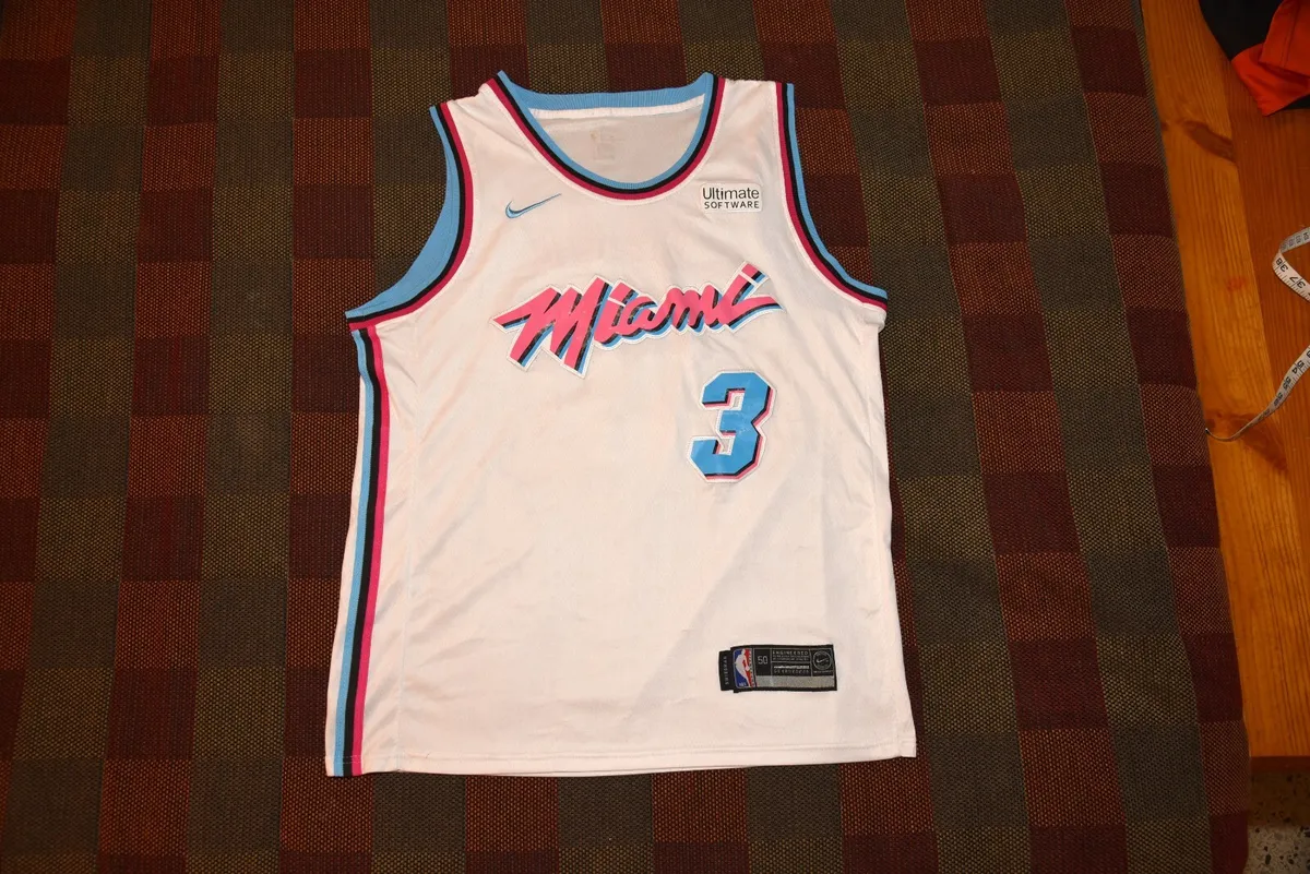 Dwyane Wade #3 Miami Jersey Stitched White City Edition W/logo Swingman