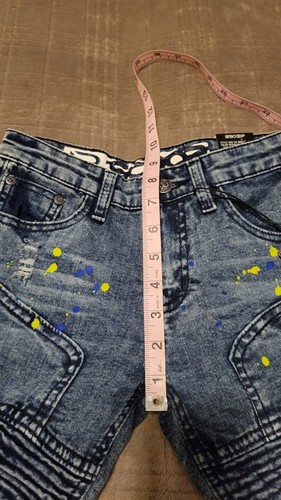 NWT LR Scoop Black Distressed Moto Stretch Denim Shorts - Picture 6 of 7