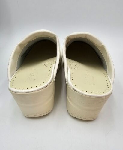 Sanita Unisex Leder offene Clogs weiß Berufsschuhe Größe 40 / 9,5 US Pflege - Bild 7 von 11