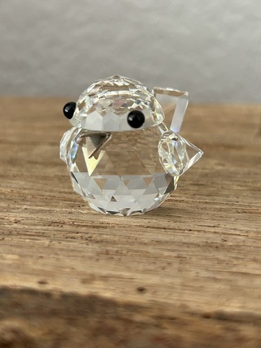Statuina vintage firmata Swarovski miniatura cristallo uccellino pulcino occhi neri becco metallo - Foto 6 di 9