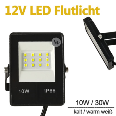 LED Flutlicht 10/30W Garten 12V Wasserdicht IP66 Spot Landschaft Kühl/Warm Weiß